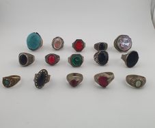 Antique Treasure Jewellery Lot 15 Traditional Brass Statement Rings