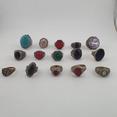 Antique Treasure Jewellery Lot 15 Traditional Brass Statement Rings