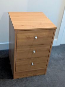 3 drawer bedside locker pine effect