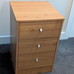 3 drawer bedside locker pine effect