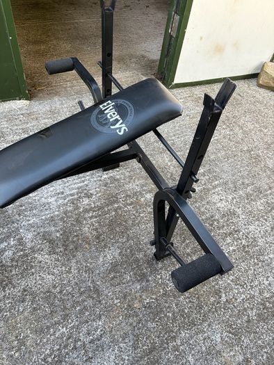 Elverys Weight Bench with Barbell Rack & Leg Extension