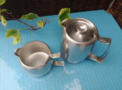 Old Hall,  Stainless steel, vintage teapot and jug