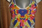 Tee and cake white floral vest top size UK12 EU40 Postage included