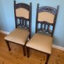 Pair of Vintage Solid Wood Chairs | High Back, Sturdy & Stylish Image 2
