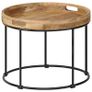 Coffee Table Solid Mange Wood and Steel 50x40 cm Image 10