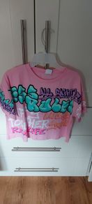 Girls Top Graffiti T-shirt 13-14yrs From Zara-new!