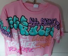 Girls Top Graffiti T-shirt 13-14yrs From Zara-new!