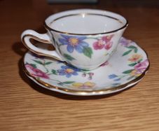 Miniature Doll House Bone China Cup and Saucer
