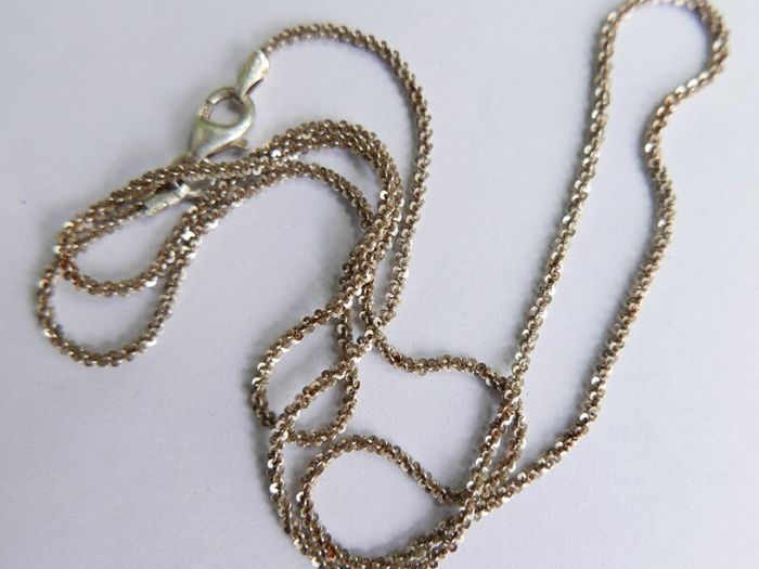 Vintage Italy  925 Sterling Silver 1.9mm Tinsel Chain Necklace Length 20" - 2,9g