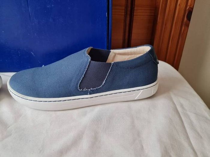 Birkingstock barrie slip ons Size 5 eu 38 blue canvas brand new boxed