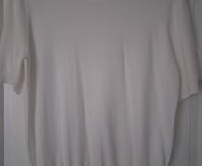 Zara White Knit Short Sleeve Top - Size L - New Without Tags