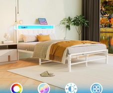 Double Size Bed Base with Charging Station