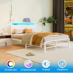 Double Size Bed Base with Charging Station