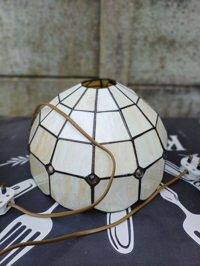 Vintage Table Lamps & Ceiling Shade Set