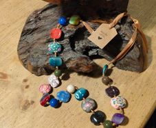 handmade, bohemian-style chunky bead necklace y.