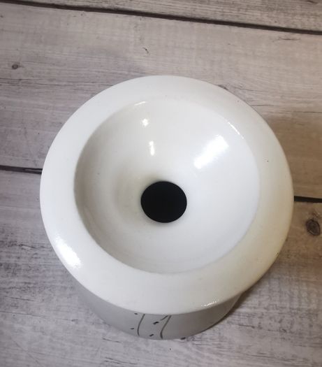 Louis Mulcahy Oil Lamp White Floral Hand Made Painted Irish Pottery With Wick