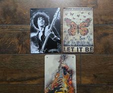 3 x music Tin signs - Beatles/ Thin Lizzy