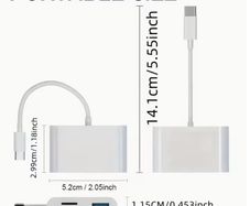 3-in-1 USB-C SD Card Reader with Dual Slots & USB-C Port - Compatible with Mac, MacBook Pro/Air/Mini, Android, and More