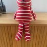 Polarn O Pyret POP soft rabbit toy red and white classic stripes Image 2