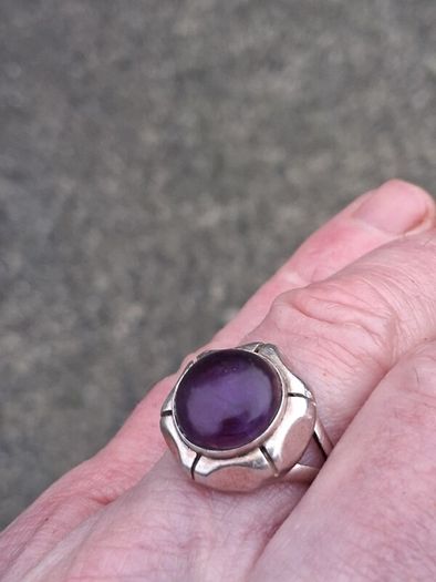 Vintage Amethyst Sterling Silver Ring(7.2g)