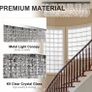Modern Crystal Ceiling Light Square Crystal Chandelier, E14 Base, 80 x 25 x 23cm, for Living Room, Dining Room, Hall, Silve Image 3