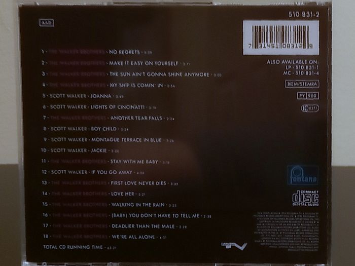 No Regrets The Best of Scott Walker and The Walker Brothers CD Album