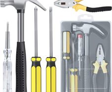 Household Hand Tool Kit 5 Pieces Home Tool Set General Repair Toolkits for DIY Home Garage and Workshop with Toolbox