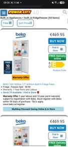 Beko Integrated Fridge Freezer