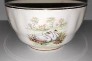 Arklow Pottery Swanlake small bowl with gilt rim &amp; gilt bands