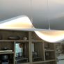 Stunning white fabric large pendant light Image 3