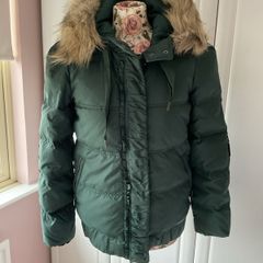 Juicy couture size medium hooded feather & down jacket detachable fur