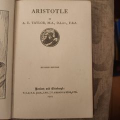 Aristotale. By A.e.taylor. Revised Edition 1919 Hardback In Good Condition. See Photos For Same.