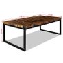 Coffee Table Teak Resin 110x60x40 cm Black and Brown Image 10