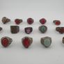 Lot of 15 Antique Tribal Style Brass Rings Mixed Stone & Colourful Glass Image 2