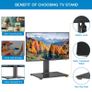 TV Stand for 32-55 Inch LCD LED OLED Plasma TV Height Adjustable TV Mount Stand with Tempered Glass Base & Cable Management, Holds 40kgs, VESA 400x400mm Image 5