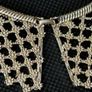 Gold Tone Statement Bib Necklace Geometric Mesh Design Adjustable Chain Bold Fashion Jewellery Image 2