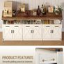 Vintage Large Sideboard Buffet Cabinet with 3 Drawers, 6 Doors Image 4