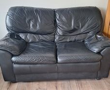 Black leather couch