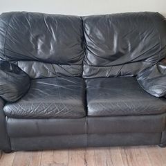 Black leather couch