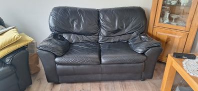 Black leather couch