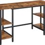 _Desk Computer Desk Office Table with 4 Shelves Large Table Top Study Home Office Industrial Design Vintage Brown-Black Image 5