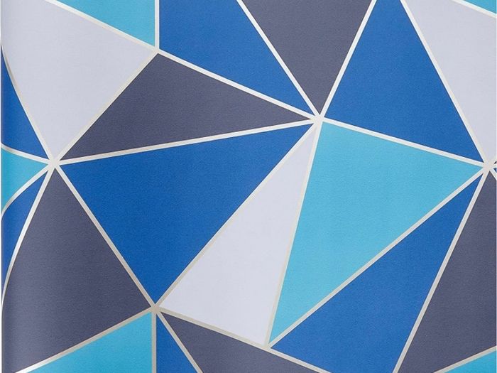 Apex Geo Sidewall Wallpaper, Aqua/navy Multiple Colours Available, See Photos (free Postage)