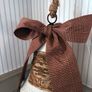New bespoke vintage French script XXL bell with oversized houndstooth ribbon bow Image 5