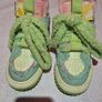 Colourful Canvas Trainers  Green / Pink  Distressed Style Image 2