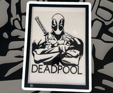 Deadpool DIY iron on vinyl transfer.