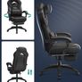 Gaming chair with footrest black-grey Image 6