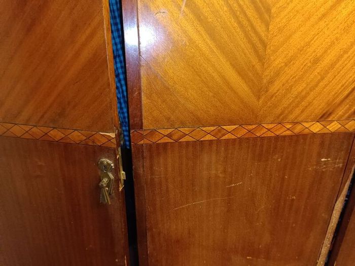 Vintage Mahogany Gentlemans Wardrobe  Art Deco Influence