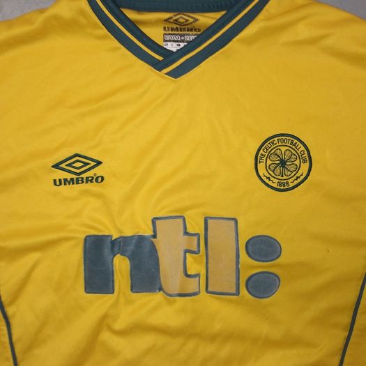 FREE POST 2000 Celtic (M) Jersey Shirt Umbro NTL Soccer Football Glasgow SCotland Ireland Vintage Retro Away Medium