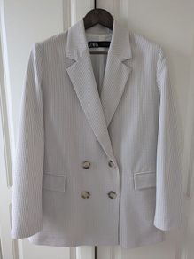 Pinstripe double breasted blazer