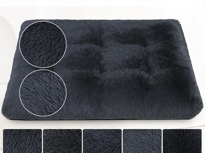 Calming Dog Bed for Medium Crate, Fluffy Washable Mattress, Long Plush Anti Anxiety Mat, Non Skid Bottom Dog Pillow Cushion, Pet Beds Shadow